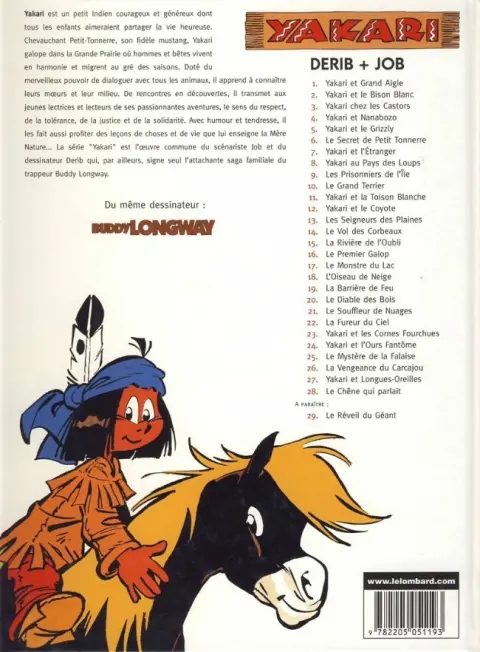 Verso de l'album Yakari Tome 6 Le secret de Petit Tonnerre