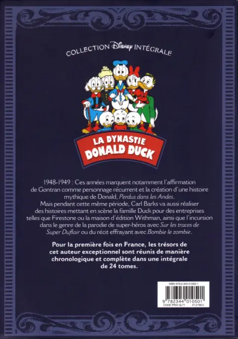 Verso de l'album La Dynastie Donald Duck Tome 23 Perdus dans les Andes et autres histoires (1948-1949)