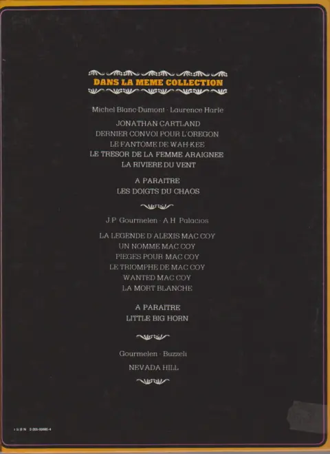 Verso de l'album Jonathan Cartland Tome 2 Dernier convoi pour l'Orégon