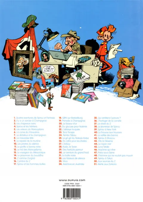 Verso de l'album Spirou et Fantasio Tome 22 L'abbaye truquée