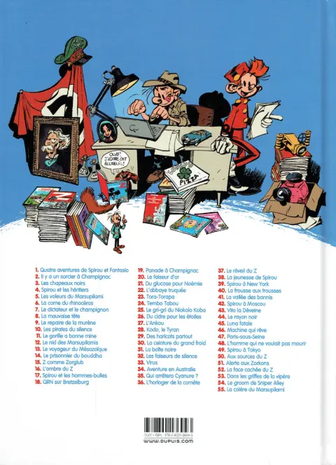 Verso de l'album Spirou et Fantasio Tome 48 L'homme qui ne voulait pas mourir