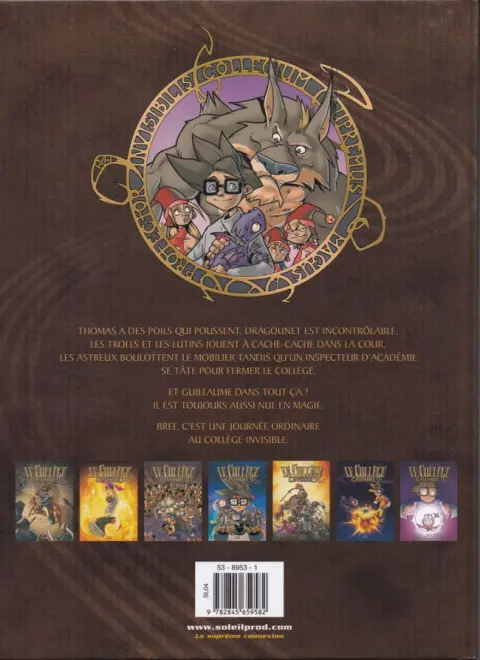 Verso de l'album Le Collège invisible Tome 2 Furor Draconis