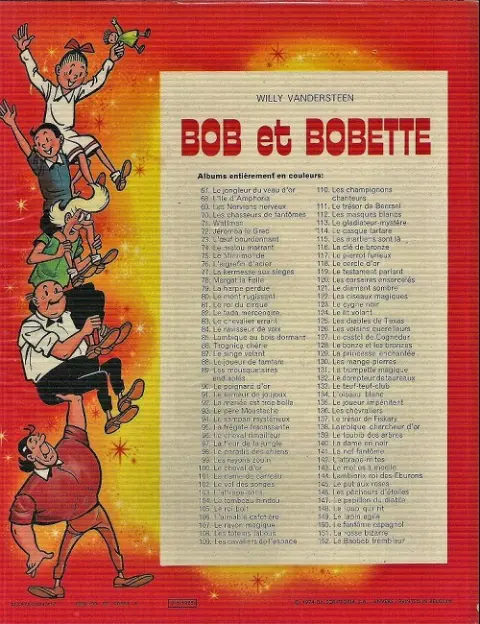 Verso de l'album Bob et Bobette Tome 82 Le fada mercenaire