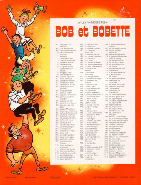 Verso de l'album Bob et Bobette Tome 134 L'oiseau blanc