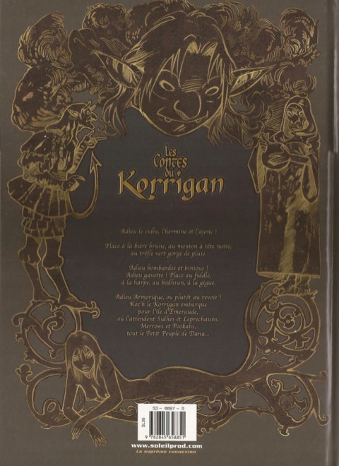 Verso de l'album Les contes du Korrigan Livre cinquième L'Île d'Émeraude