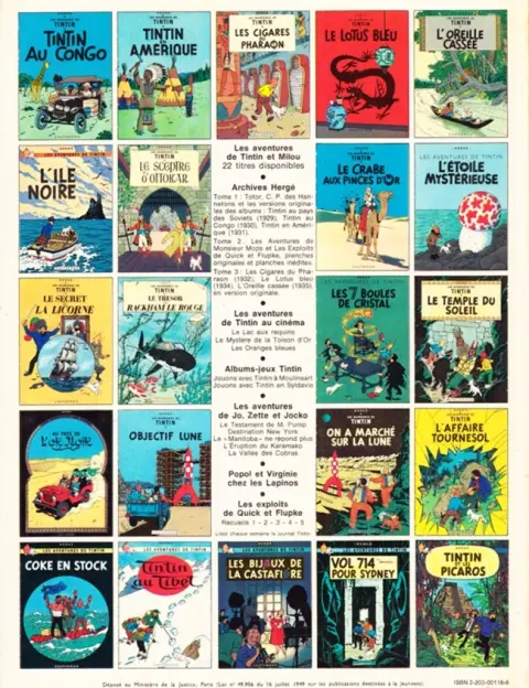 Verso de l'album Tintin Tome 19 Coke en stock