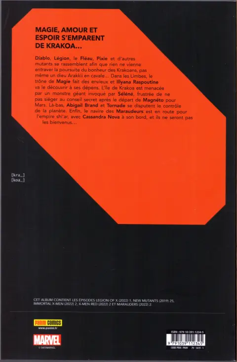 Verso de l'album Destiny of X Volume 03