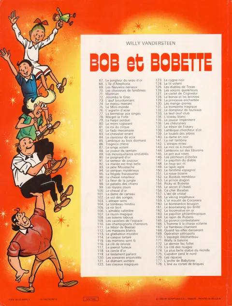 Verso de l'album Bob et Bobette Tome 68 L'Île d'Amphoria