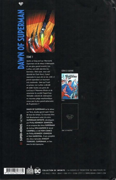 Verso de l'album Dawn of superman Tome 1