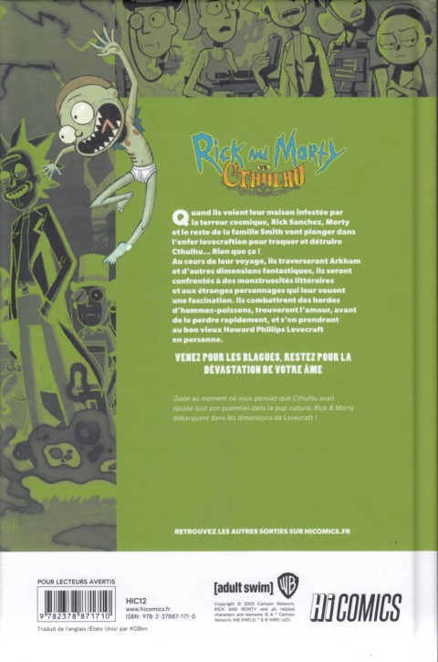 Verso de l'album Rick & Morty Vs. Cthulhu