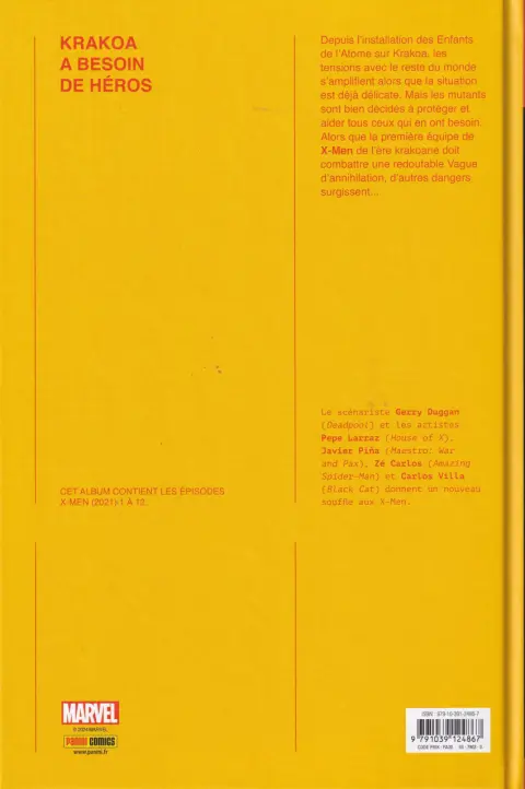 Verso de l'album X-men Vol. 1 Intrépides