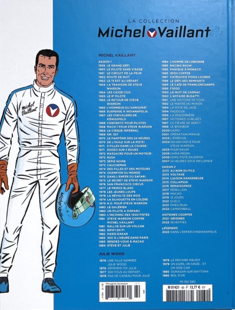 Verso de l'album Michel Vaillant La Collection 60 L'affaire Bugatti