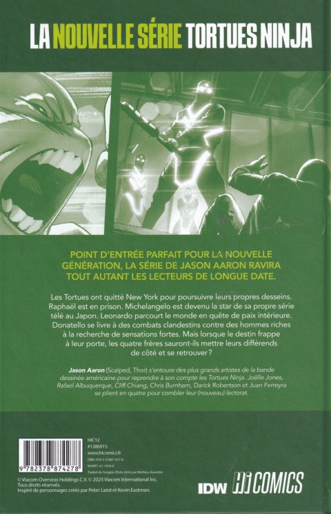 Verso de l'album Teenage Mutant Ninja Turtles - Les Tortues Ninja 1 Retour à New York