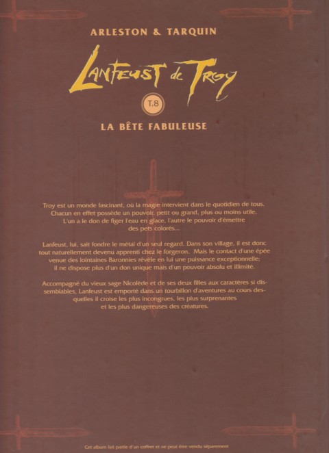 Verso de l'album Lanfeust de Troy Tome 8 La bête fabuleuse