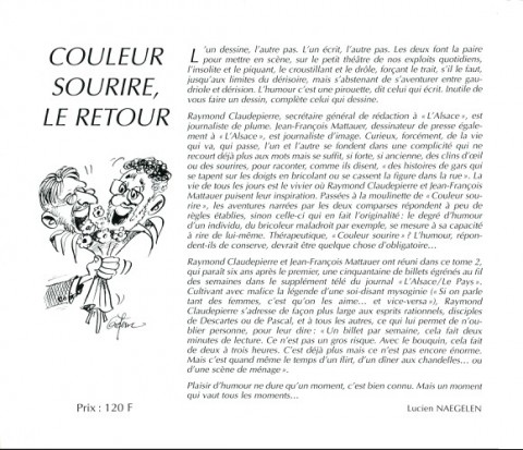 Verso de l'album Couleur sourire Tome 2