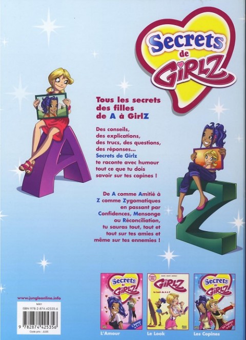 Verso de l'album Girlz Tome 3 Les copines de A à Z