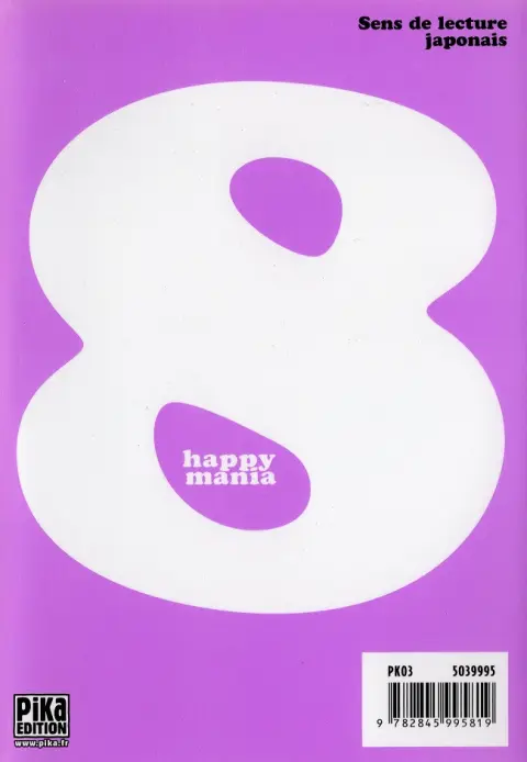 Verso de l'album Happy mania Volume 8