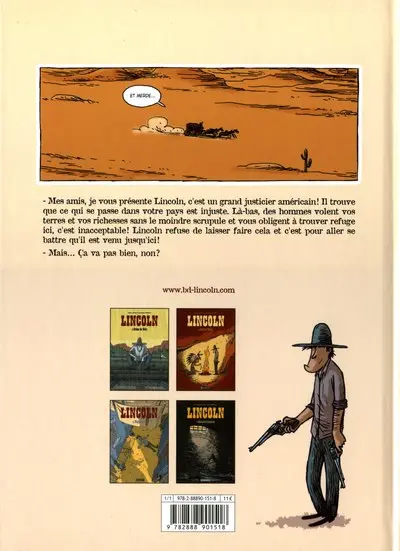 Verso de l'album Lincoln Tome 5 Cul nu dans la plaine