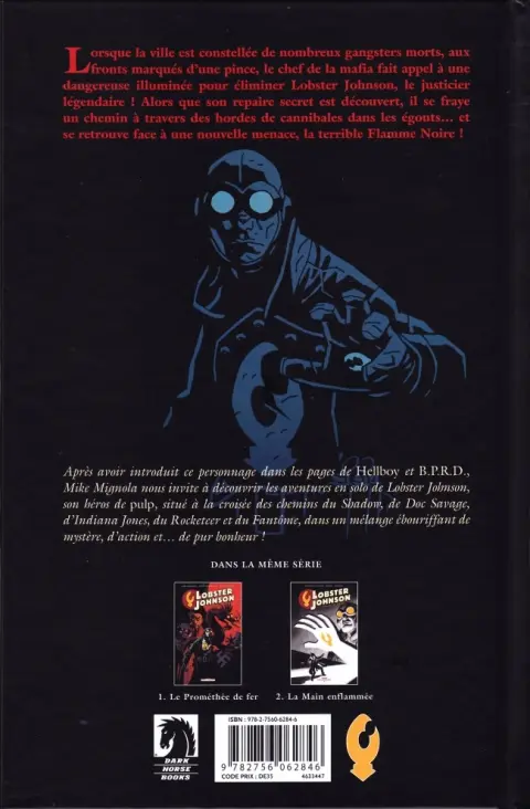 Verso de l'album Lobster Johnson Tome 2 La Main enflammée