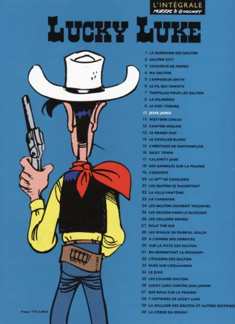 Verso de l'album Lucky Luke Tome 10 Jesse James