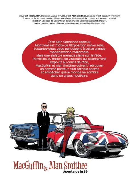 Verso de l'album MacGuffin & Alan Smithee Tome 1 Mission Expo 67