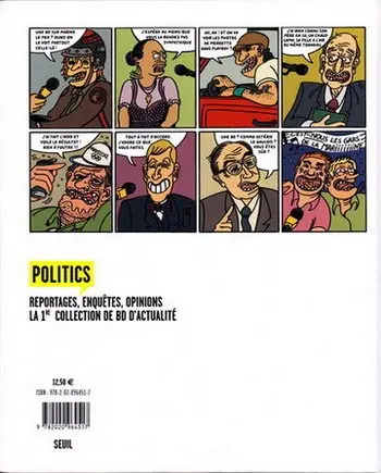 Verso de l'album Les malheurs de Marine Une biographie satirique de Marine Le Pen