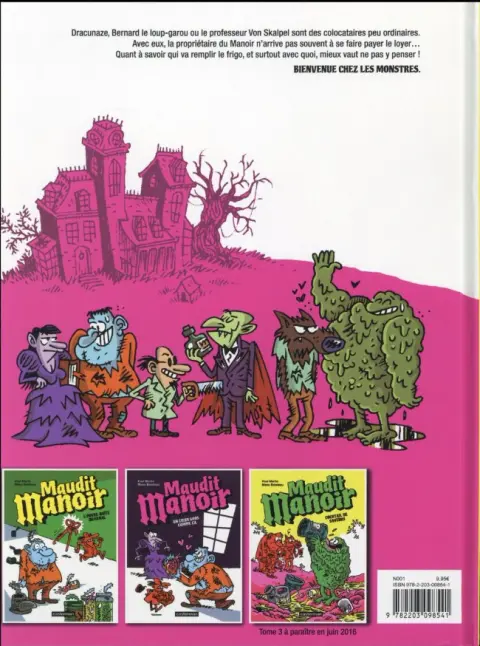 Verso de l'album Maudit manoir Tome 1 L'ouvre-boîte infernal