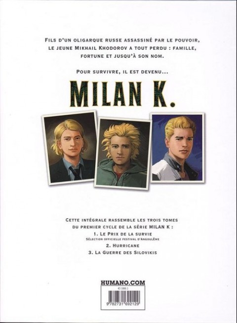 Verso de l'album Milan K. Premier cycle - intégrale