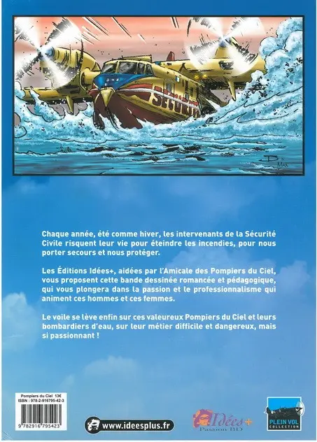 Verso de l'album Pompiers du ciel Pélicans dans les flammes