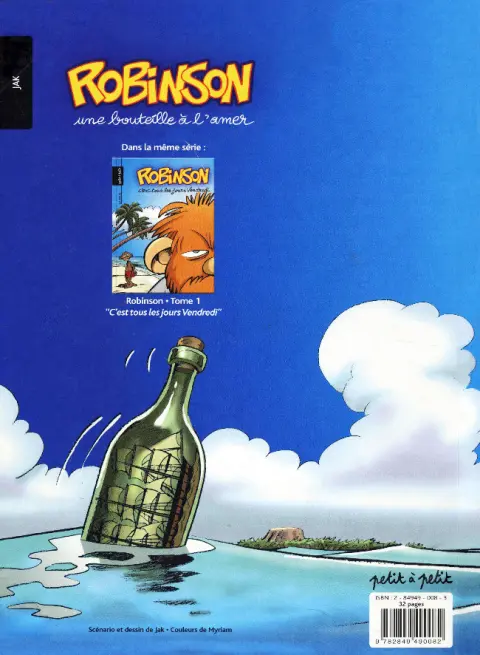 Verso de l'album Robinson Tome 2 Une bouteille à l'amer