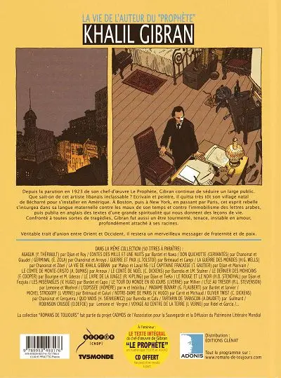 Verso de l'album Romans de toujours Khalil Gibran - La Vie de l'auteur du Prophète