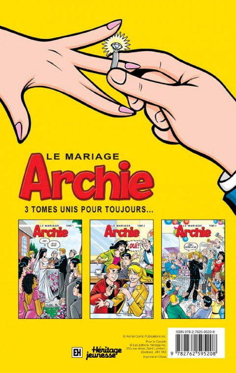 Verso de l'album Archie Tome 3 Le mariage