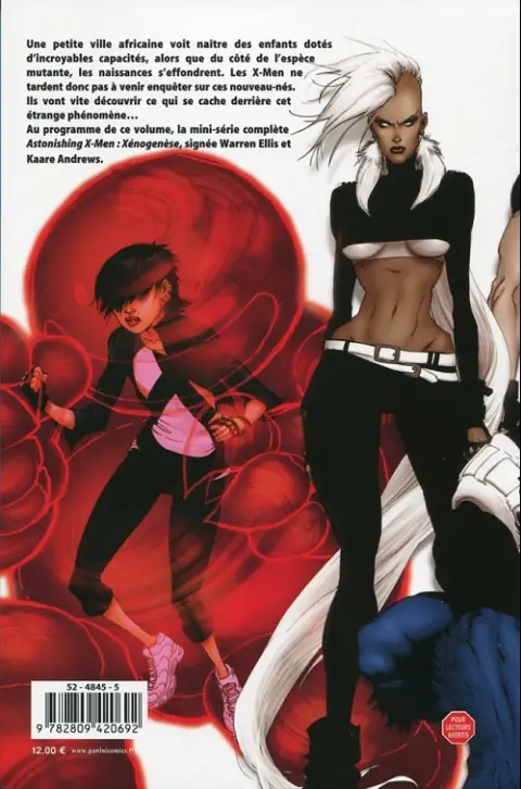 Verso de l'album Astonishing X-Men : Xénogenèse