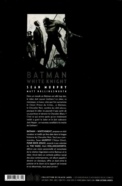 Verso de l'album Batman : White Knight 1