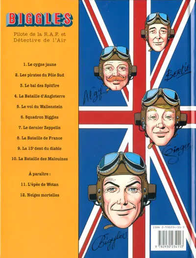 Verso de l'album Biggles raconte Tome 1 La Bataille d'Angleterre