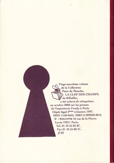 Verso de l'album La Clef des champs