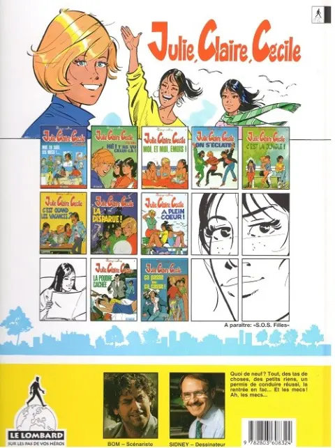 Verso de l'album Julie, Claire, Cécile Tome 7 La disparue !