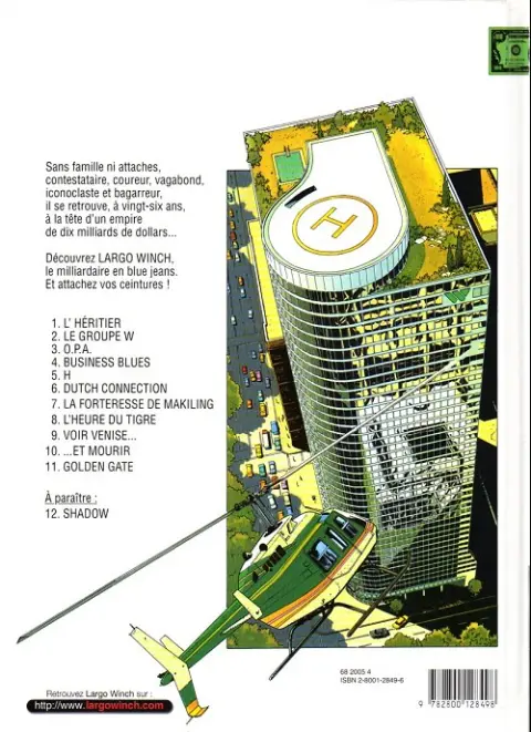 Verso de l'album Largo Winch Tome 10 ...Et mourir