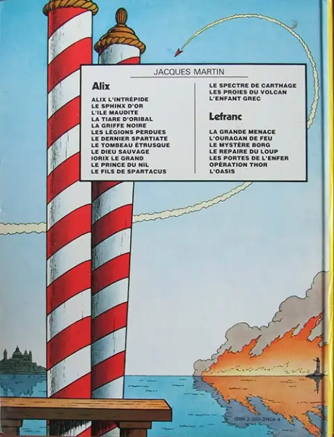 Verso de l'album Lefranc Tome 2 L'ouragan de feu