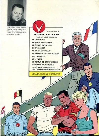 Verso de l'album Michel Vaillant Tome 2 Le pilote sans visage