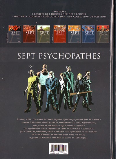 Verso de l'album Sept Cycle 1 Tome 1 Sept psychopathes