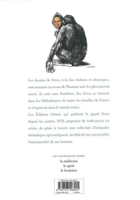 Verso de l'album Serre - Les intégrales Le bestiaire