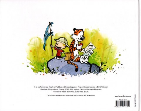 Verso de l'album Calvin et Hobbes À la recherche de Calvin et Hobbes - Catalogue de l'exposition