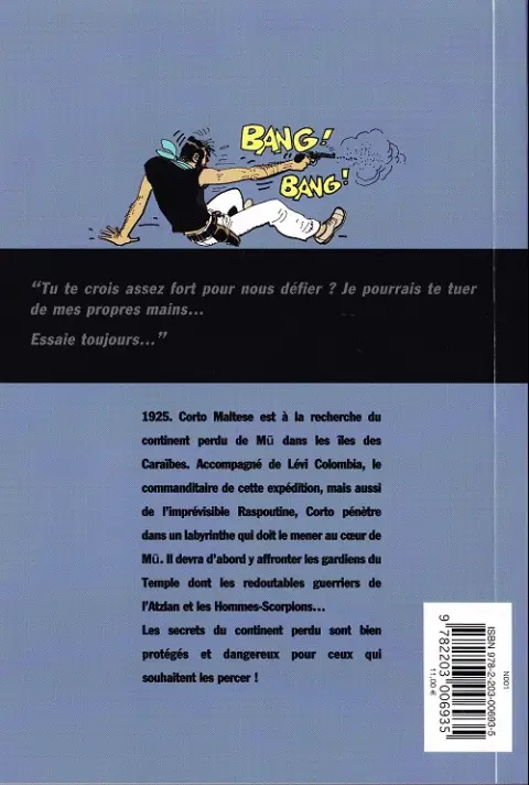 Verso de l'album Corto Tome 29 Mu: la Cité perdue