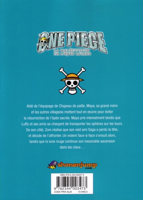 Verso de l'album One Piece La Malédiction de l'épée sacrée 2