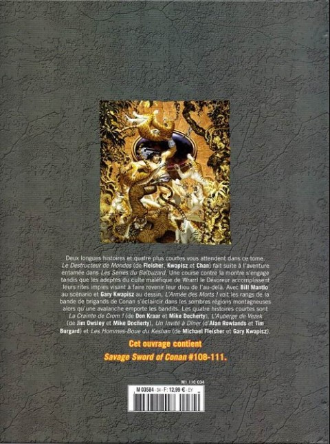 Verso de l'album The Savage Sword of Conan - La Collection Tome 34 Le destructeur de mondes