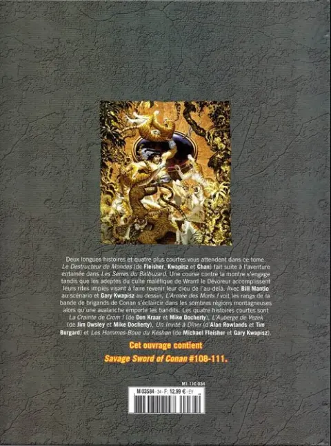 Verso de l'album The Savage Sword of Conan - La Collection Tome 34 Le destructeur de mondes