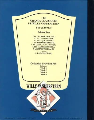 Verso de l'album Bob et Bobette Tome 7 Les masques blancs