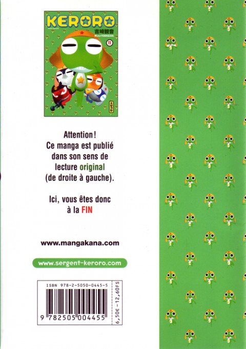 Verso de l'album Sergent Keroro 11