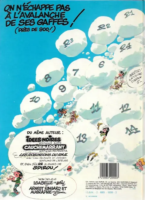 Verso de l'album Gaston Tome 11 Gaffes, bévues et boulettes